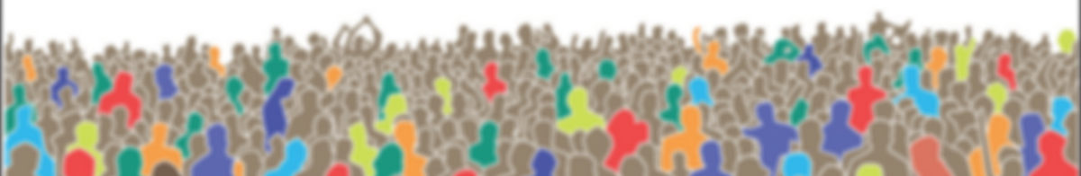 graphic of a crowd of people with many colors of individuals.