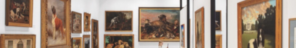 various paintings on the walls of a museum
